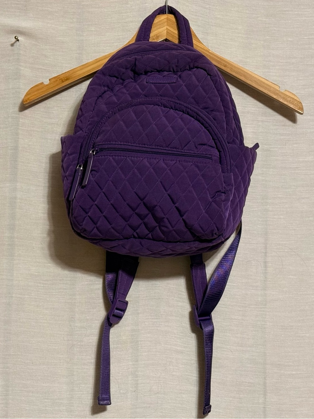 Vera Bradley Purple Quilted Small Backpack Floral Lining NWOT